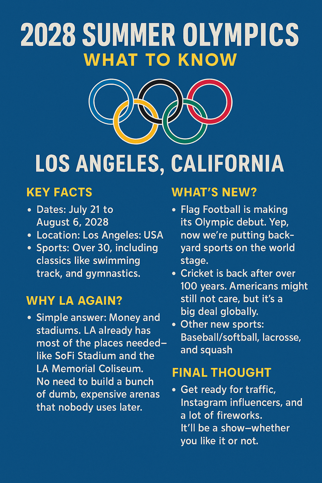 2028 Summer Olympics: What to Know